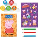 Peppa Pig knutselset met 5 stempels, sticker vel, en 3 potloden.
