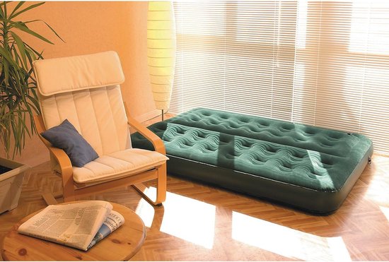 Luchtbed Comfort Bed Double Indoor-Outdoor velours logeerbed comfort tweepersoonsbed voor wandelen trekking festivals 188 x 137 x 22 cm max. 295 kg van Merkloos — afbeelding 2