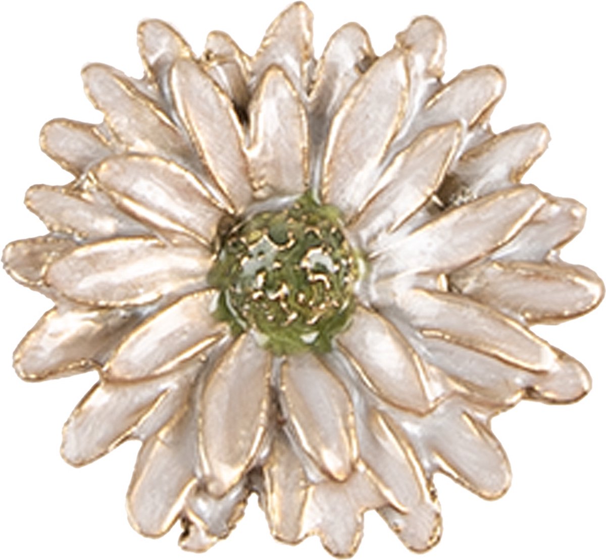 Clayre & Eef Deurknop Bloem Ø 4x3 cm Wit Metaal