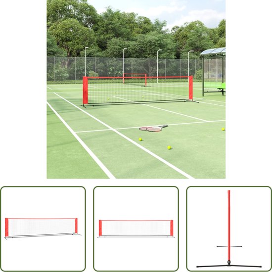 Foto: The living store tennisnet polyester stalen frame 400x100x87 cm inclusief draagtas