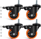 Roues robustes 75 mm - 12 mm x 25 mm - roues de meuble avec frein - charge 400 kg - roues de transport
