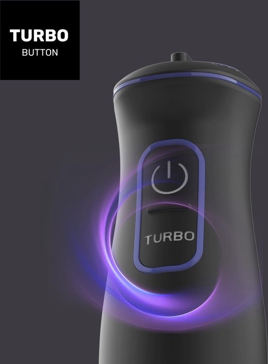 AHB1000X - staafmixer 1000W 20 snelheden turbo-functie roestvrij staal ergonomisch soft-touch-design spatbescherming accessoires — afbeelding 5