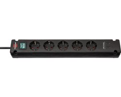 Brennenstuhl stekkerdoos 5-voudig met 2 USB C-laadpoorten (stekkerdoos USB C met schakelaar en 3m kabel, verdeeldoos voor wandmontage)