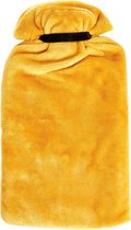 Extra grote 27 liter warmwaterfles - knuffelzachte hoes - oker kleur