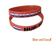 SilverAndCoco® - Hup Holland Hup Oranje Siliconen Armbandjes | Nederlands Elftal Armbandje Versiering Bandje | Voetbal EK 2024 Silicone Sieraad Decoratie Nederland | Kinderen en Volwassenen | Olympische Spelen Nederlandse Vlag Polsbandjes - 2 stuks