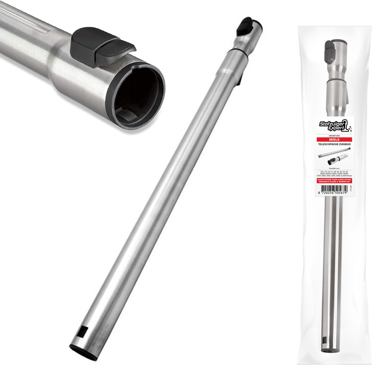 Telescopische Zuigbuis geschikt voor Miele - A-Kwaliteit Alternatief Buis - vervangende Stofzuiger Stang o.a. geschikt voor CX1, C3, C2, C1, S8, S6, S5, S4, S2, S8000, S6000, S5000, S4000, S2000, S700, S500, S300 Series - Hoog Kwaliteit Stang