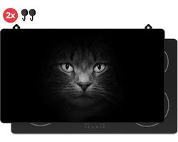KitchyMist Inductie Beschermer 90x52 cm - Kat Portret - Kookplaat Beschermer - Afdekplaat voor Kookplaat - Inductie Mat - Spatscherm Achterwand Keuken