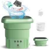 Draagbare Mini Camping Wasmachine 45 l - Tweedoeleins Antibacterieel met Blauw Licht - Opvouwbaar en Draagbaar - Voor Ondergoed Sokken Babykleding - Groen