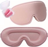 Slaapmasker voor vrouwen - Roze - Luxe 3D Memory Foam - 100% Verduisterend - Verstelbaar - Oordopjes - Anti Druk - Anti Rimpel - Lange Wimpers - Lichtgewicht - Oogmasker - Ademend - Luxe - Slaapmasker - Zijslaper - Cadeau