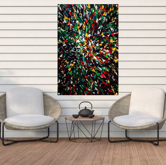 Vormen posters - Abstracte kunst tuinposter - Tuinposter Moderne kunst - Wanddecoratie buiten - Tuinaccessoires - Tuin decoratie tuinposter 60x90 cm
