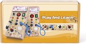 Eenhoorn Montessori Bezigheidsbord 1 Jaar Oud met LED Lichtschakelaar Activiteitenbord Houten Zintuiglijk Speelgoed Fijne Motoriek Speelgoed Leren Reisspeelgoed voor Peuter