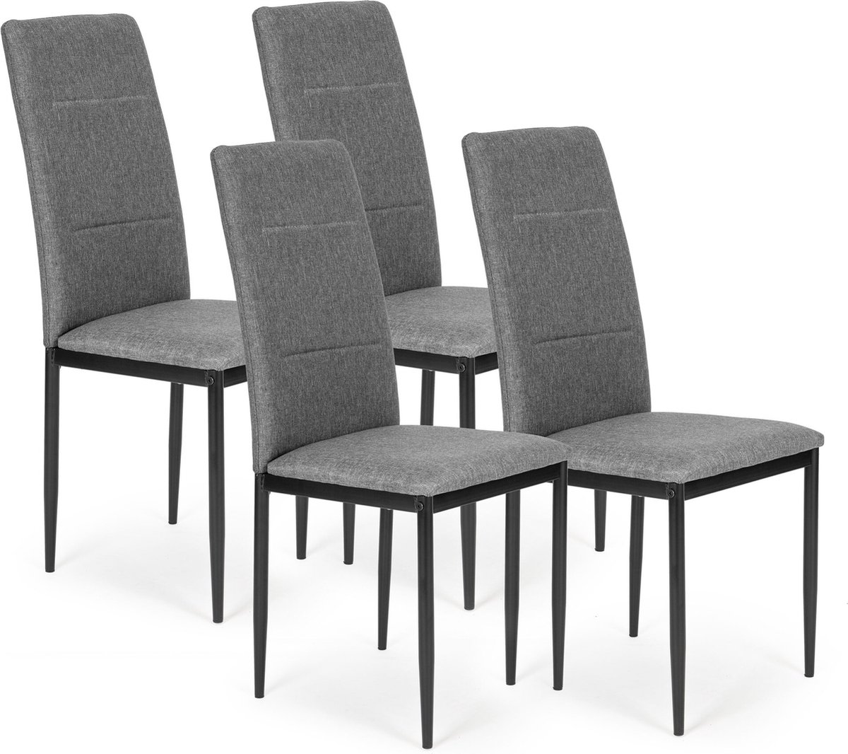 Viking Choice Eetkamerstoelen grijs - Set van 4 - Woonkamerstoelen