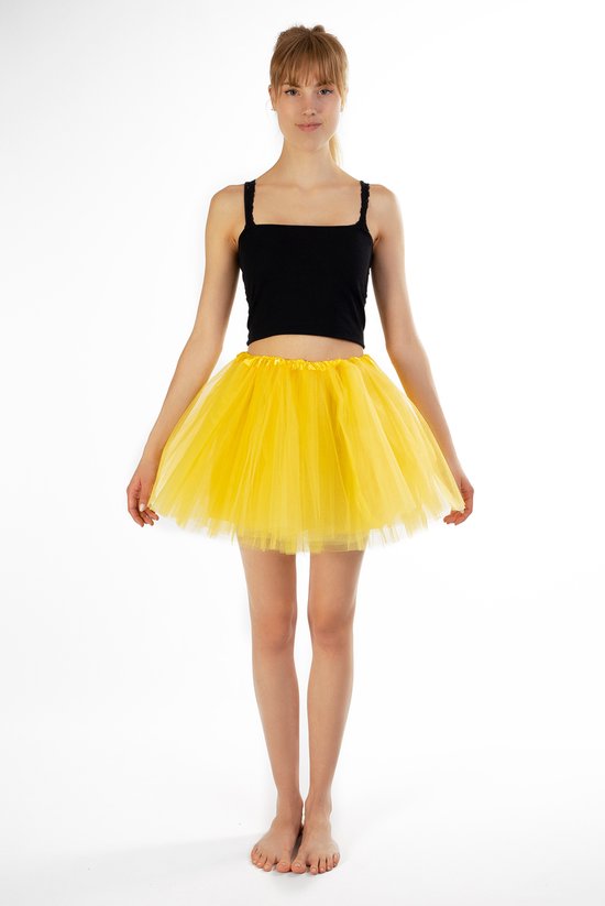 KIMU Tutu Jaune Tulle Jupe Taille 98 104 110 116 Rok Jupon Jaune Enfant en Bas. bol