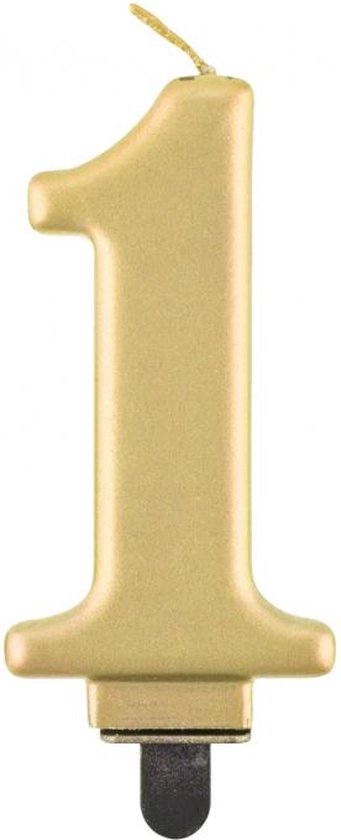 Bougie numéro 1, or métallique, 0 cm