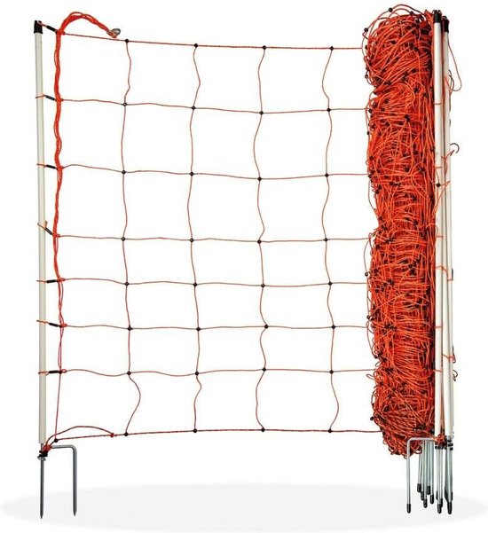 Schapennet / afrasteringsnet 90cm hoog x 50mtr lang met dubbele grondpennen
