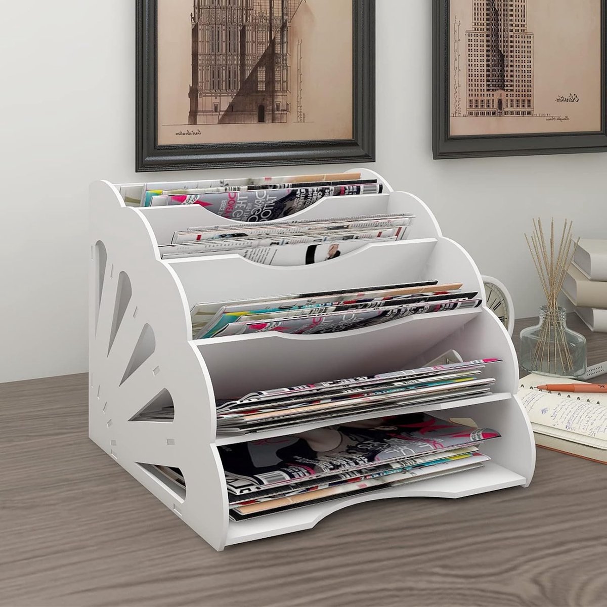 Organiseur De Bureau 5 Niveaux Avec Tiroir - Bac à Courrier, Porte-Fichiers, Pour Maison, École, Bureau - 5