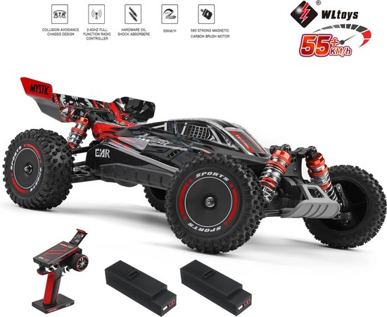 Foto: Wltoys 124010 inclusief 2 accu s snelle rc auto rc voertuig volwassenen off road buggy radiografisch bestuurbare racewagen rc car