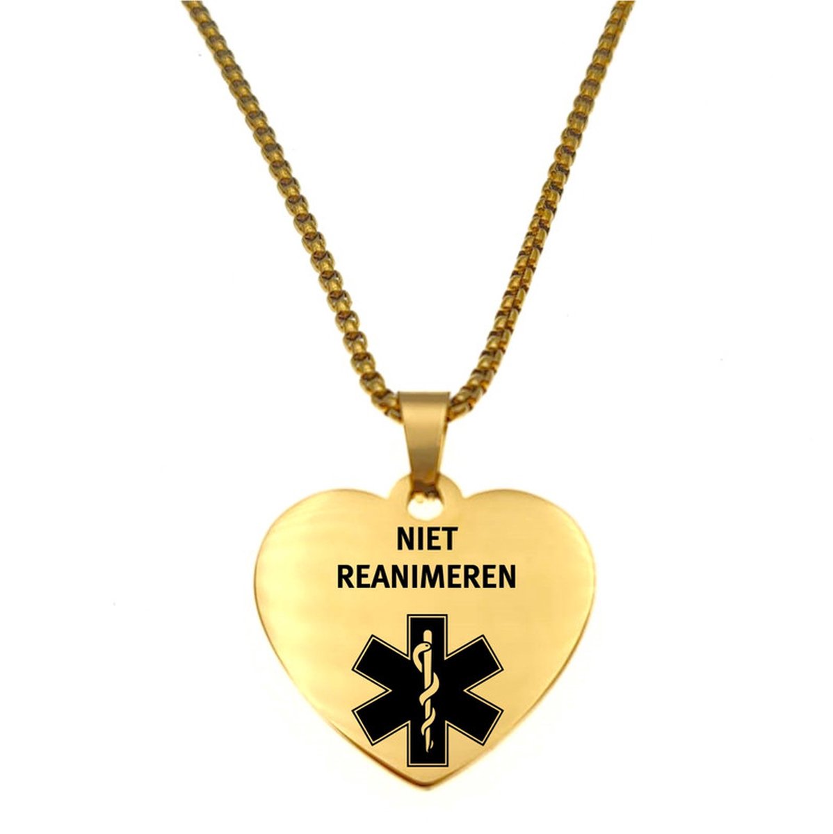 Ketting | Hart | RVS | Goud | Niet Reanimeren