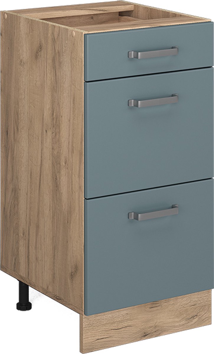 Vicco R-Line Keukenonderkast – 40 cm met laden, zonder werkblad Blauw-grijs