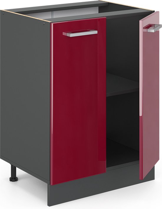 Keukenonderkast Fame-Line Bordeauxrode Hoogglans 80 Cm Met Legplank Zonder Werkblad Vicco Keukenonderkast Fame-Line Bordeauxrode Hoogglans 80 Cm Met Legplank Zonder Werkblad Vicco