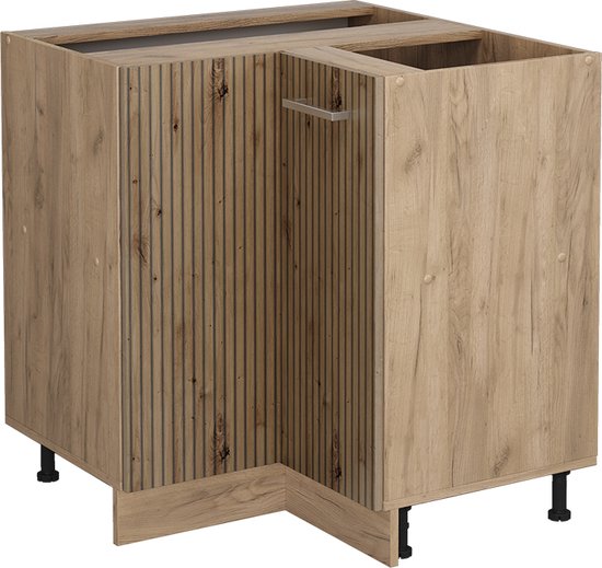 Vicco Armoire d'angle R- Line, Chêne artisanal/Chêne doré puissant, 75,6 cm sans plan de travail