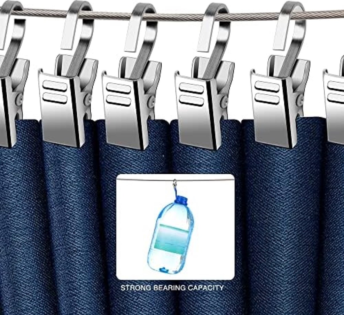 50 Pinces à Rideaux En Acier Inoxydable - Argent - Pour Décoration Maison, Salle De Bain, Chambre