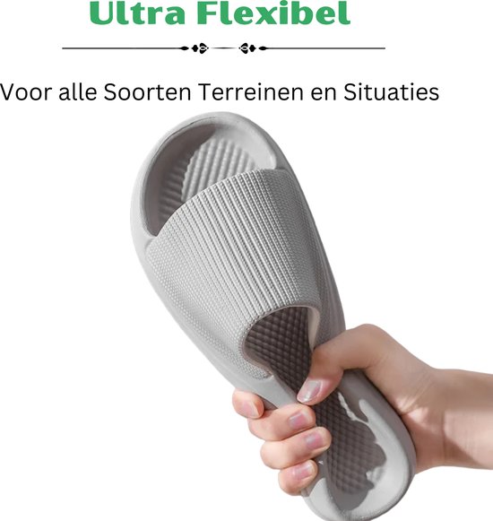 Klikkopers® - Cloud Dias - Slippers - Chaussons de bain - Chaussons de bain - Pantoufles - Léger - Super doux pour vos pieds - Antidérapant - Grijs - 40-41