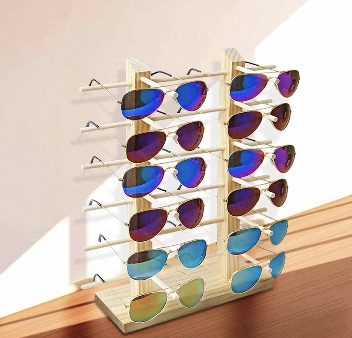liuer 4 stuks brillenhouders, brilhouders, wandmontage, brillenhouder, zonnebril-organizer, wandbrilhouder, brillendisplay, voor thuis, kantoor, bureau