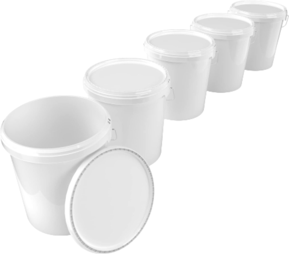 Goedkoopste HL emmer met deksel 5.5 liter - set van 10 - kunststof - verpakkingsemmers