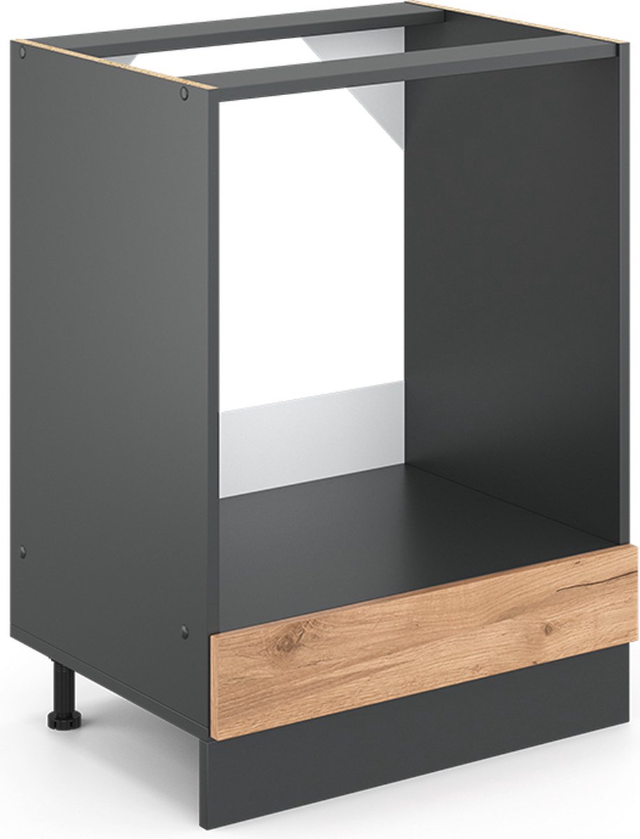 Vicco R-Line Ovenombouwkast – 60 cm zonder werkblad Krachtige eik goud Goudkleurig Eiken/Antraciet