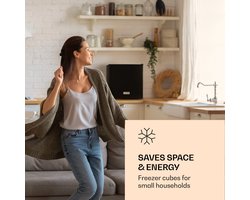 Klarstein Diepvriezer Garfield Diepvrieskast 31L 65W 4-Sterren - Vriezer Vrieskast - 2 Etages - voor Keuken voor Singles - LED Compact Energiezuinig Zwart - Freezer - Vrieskast Klein