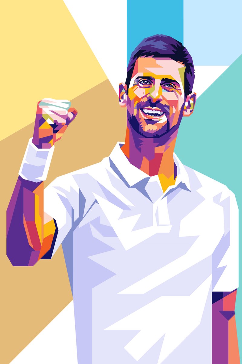 Novak Djokovic Poster - Abstracte - Tennis - Sport - Kampioen - Atleet - Grand Slam - posters - formaat 60x90cm - Wanddecoratie - 2655