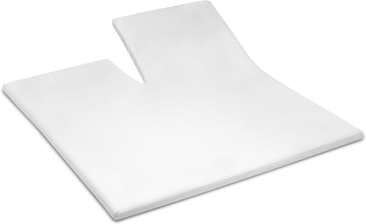 YOON hoeslaken katoensatijn enkele split wit - 180x200 cm - GOTS gecertificeerd 100% katoensatijn