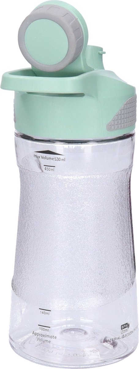 B-Home Waterfles / drinkfles / sportfles Aquamania - mintgroen - 530 ml - kunststof - bpa vrij -