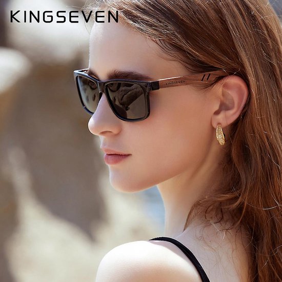 KingSeven Grijs - Zonnebril Heren - zonnebril met UV400 en polarisatie filter - Z209 van Kingseven — afbeelding 4