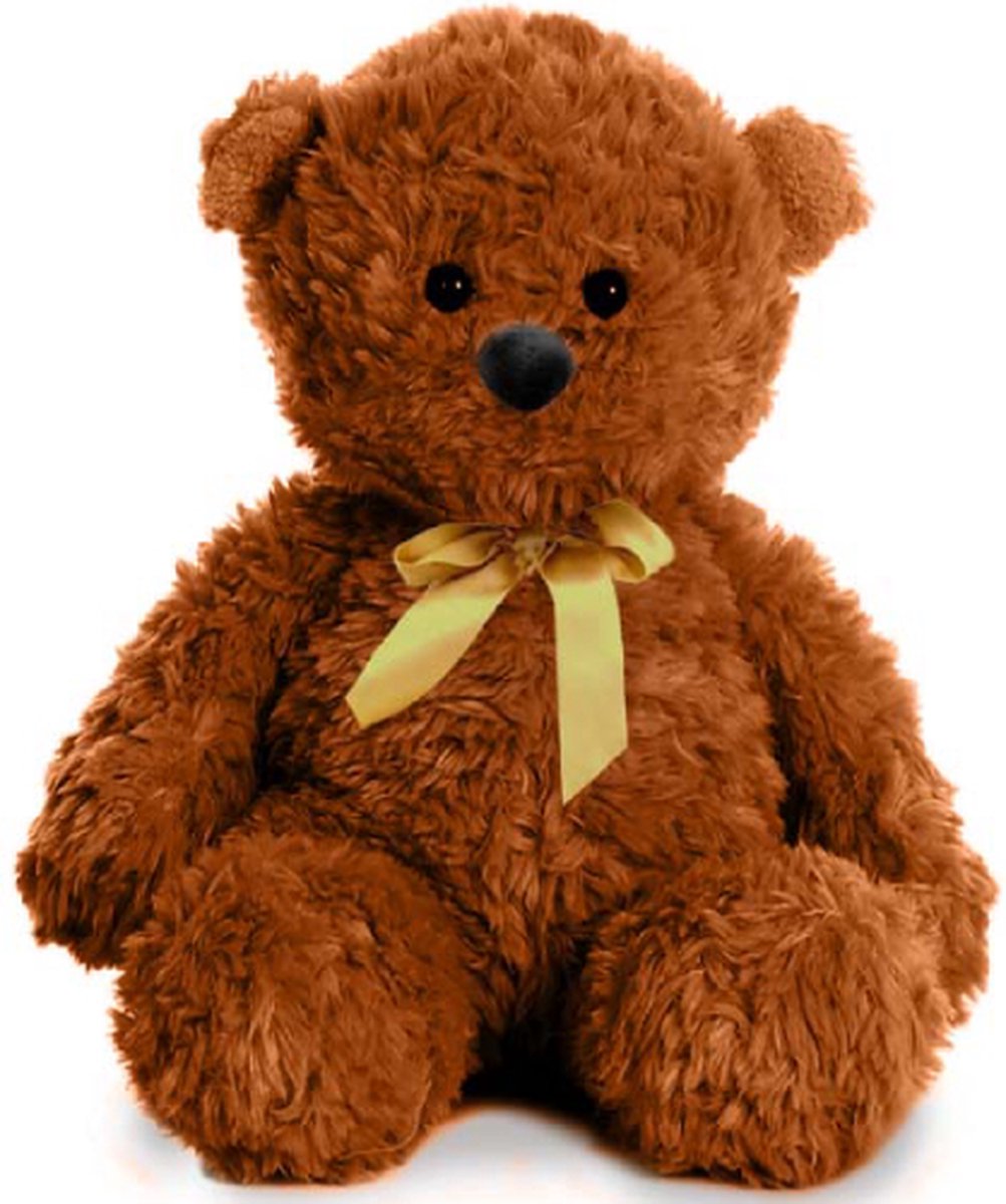 Topknuffels Teddybeer Polly (Bruin met Bronzen Strik) Pluche Knuffel 30 cm {Knuffelbeer Speelgoed Teddy Bear voor Kinderen Jongens Meisjes Baby Knuffeldier Pop Love Liefde Valentijnsdag I Love You Hartje Luxe Reuze Teddy Plush Knuffels}