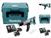 Makita DFR 750 RTJ accuschroevendraaier 18V 45-75mm + 2x accu 5.0Ah + lader + Makpac