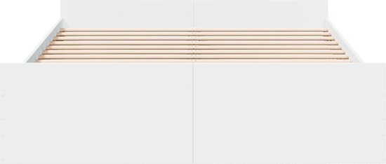 vidaXL - Bedframe - met - lades - bewerkt - hout - wit - 160x200 - cm