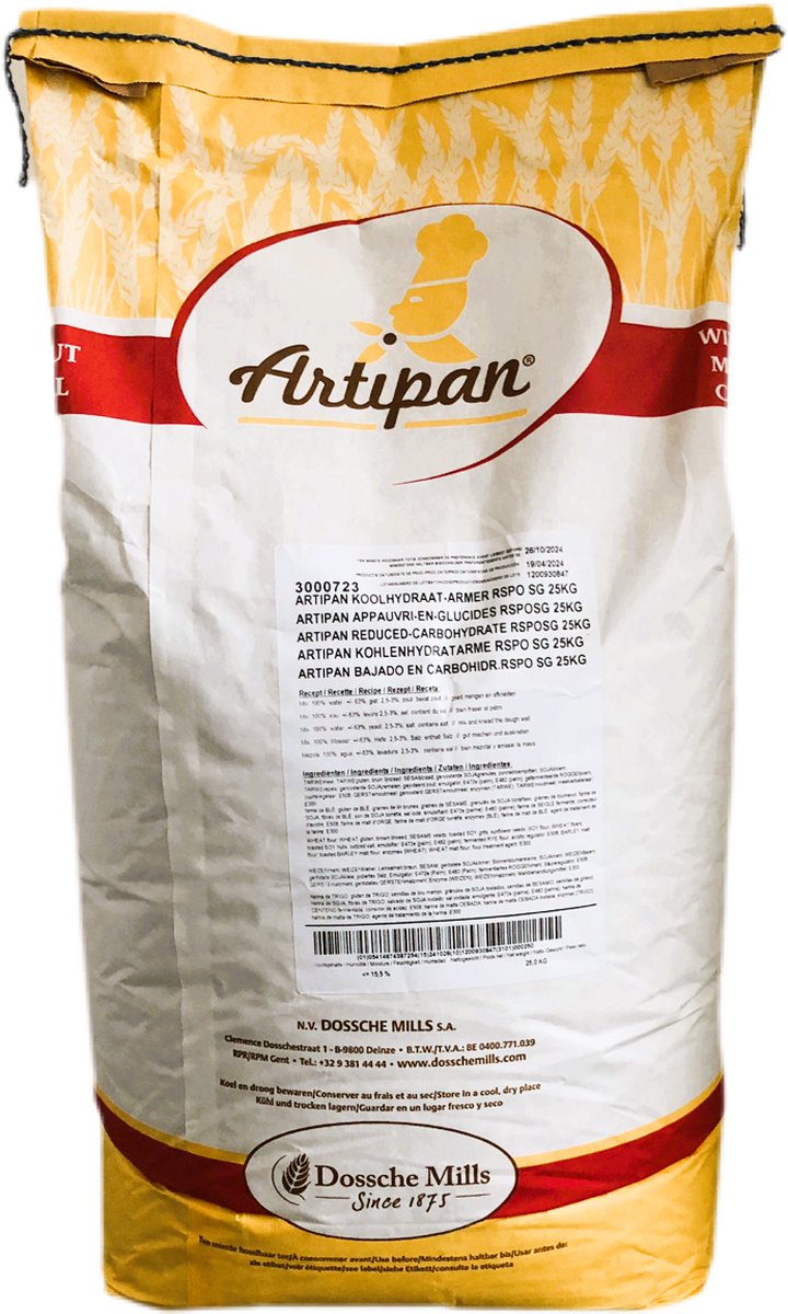 Artipan koolhydraat armer mix 25kg - brood bakken - bakingrediënt - bloem