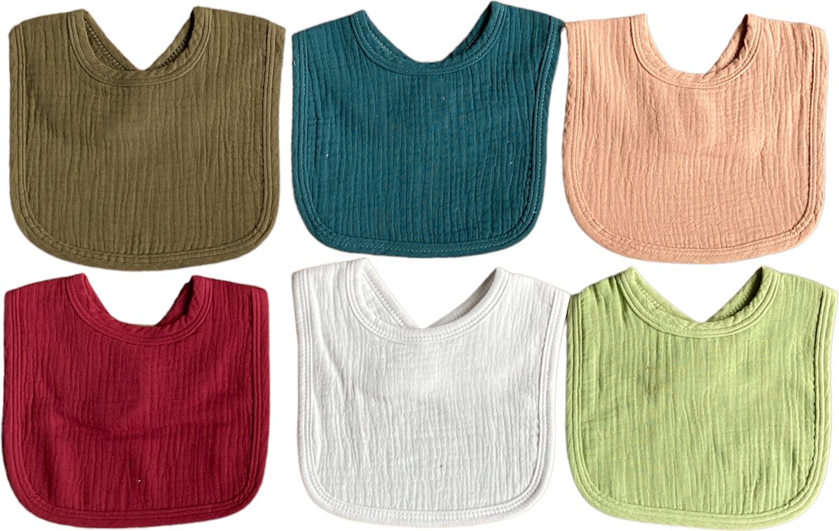 Goedkoopste IL BAMBINI -set van 6 katoenen slabbetjes - Mousseline - Hydrofiel- Super absorberend - 100 organisch katoen - hydrofiel - slabber - kwijl slabbetjes - slabbertjes baby- kraamcadeau meisje - set 2