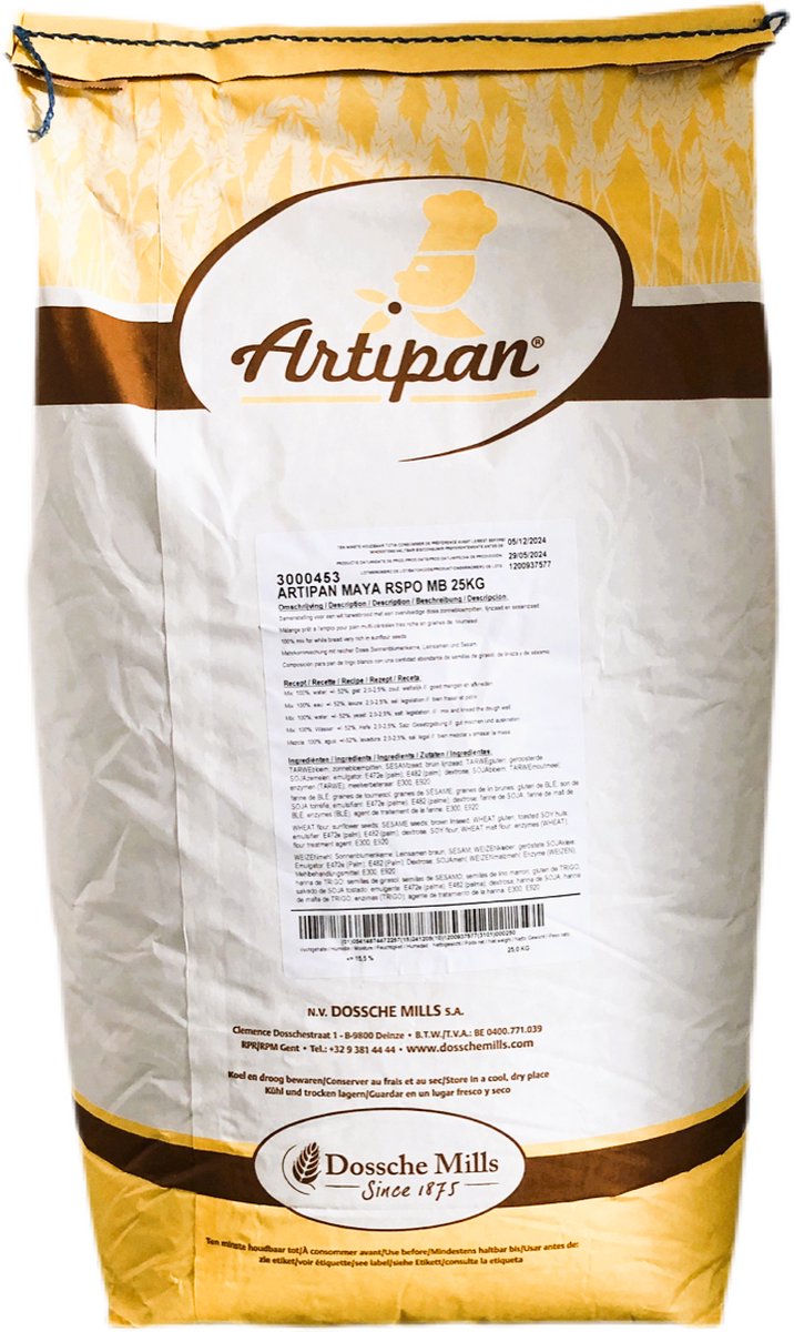 Artipan Maya 25kg - Meergranen zonnebloem - brood bakken - bakingrediënt - bloem