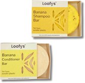LOOFY'S - Plasticvrij Voordeel DUO - Shampoo en Conditioner - Voordeelverpakking - Shampoo Bar - Shampoobar Vet Haar Banana - 100% Vegan - Loofys