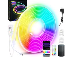 Neon LED Strip RGBIC 2 Meter - 3535 Light strip IP65 Voor Buiten LED Verlichting- Met App En…