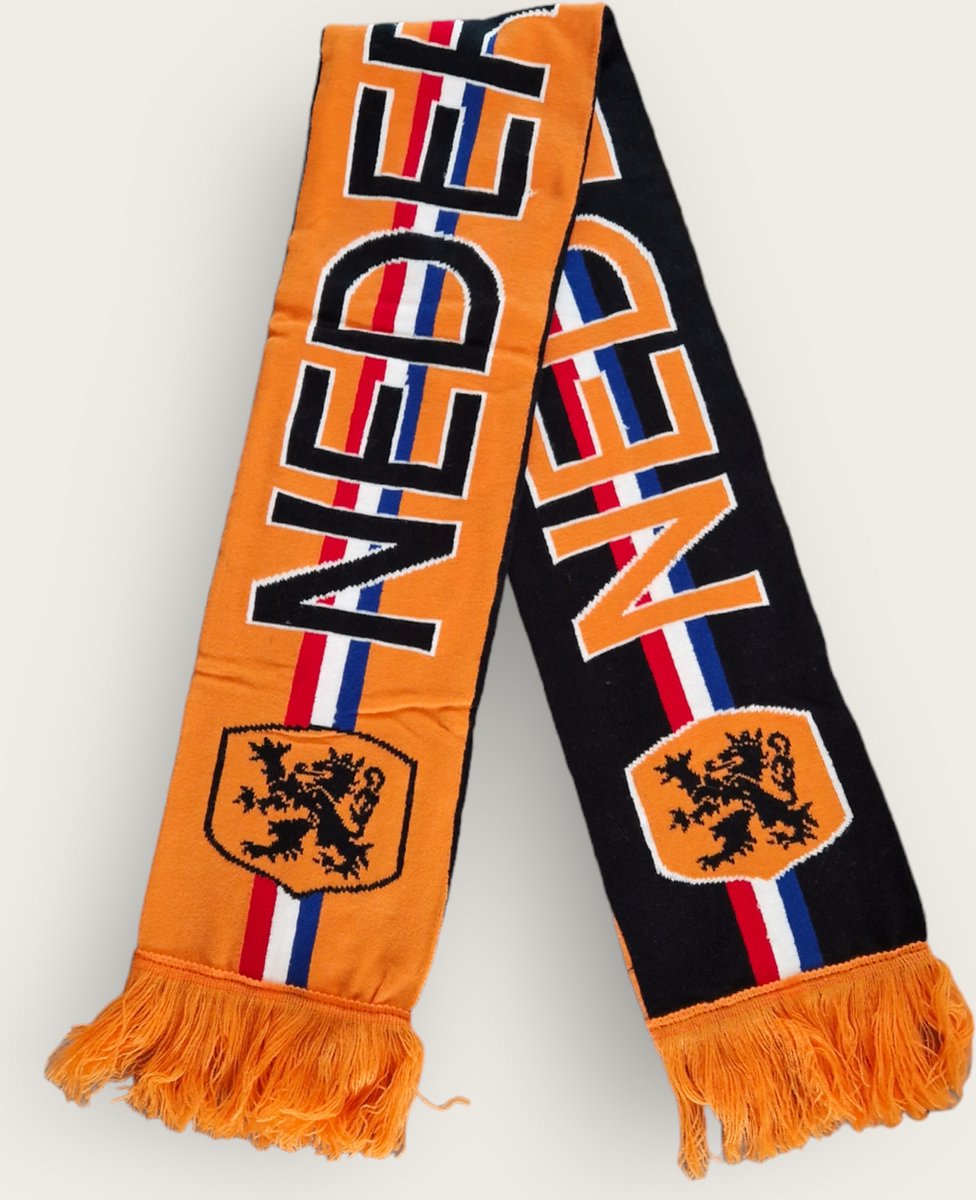 HD Sjaal Nederland oranje/zwarte kant | WK 2026 | Nederlandse Elftal Sjaal | Holland Souvenir