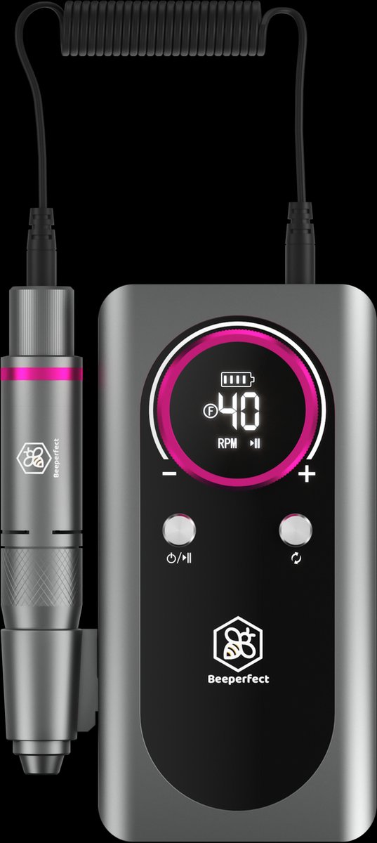 Beeperfect® Elektrische Nagelvijl Pocket Edition - Nagelfrees - Manicure en Pedicure set - Draadloos en Oplaadbaar - 11 bitjes 60 schuurrolletjes - 6 Extra Accessoires - 40.000RPM op Prijzenvolger.com