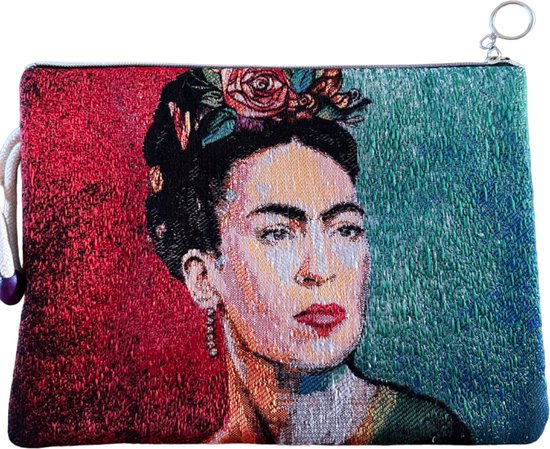 Sac (pochette) Frida Kahlo - Tissu Gobelin - 27,5 cm x 21 cm
