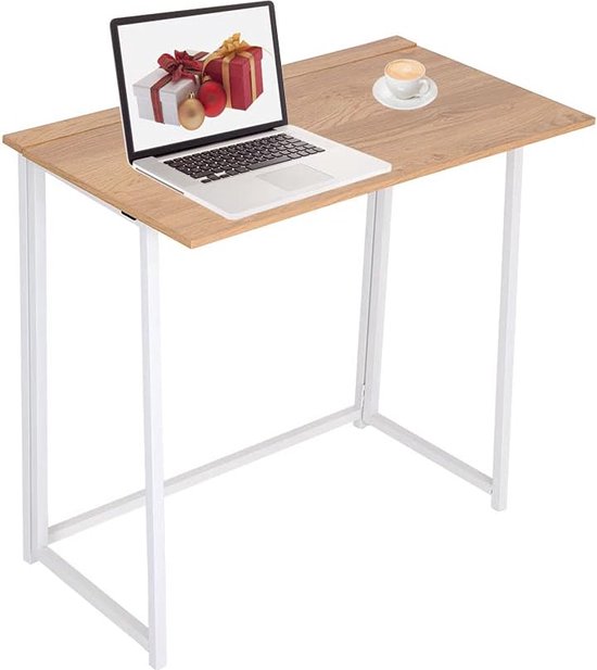 Opvouwbare tafel bureau computertafel inklapbaar voor thuiskantoor - HWT09-wit - 80 x 45 x 75 cm