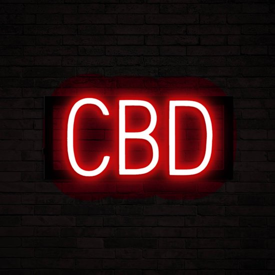 CBD - Lichtreclame Neon LED bord verlicht | SpellBrite | 33,92 x 16 cm | 6 Dimstanden & 8 Lichtanimaties | Reclamebord neon verlichting