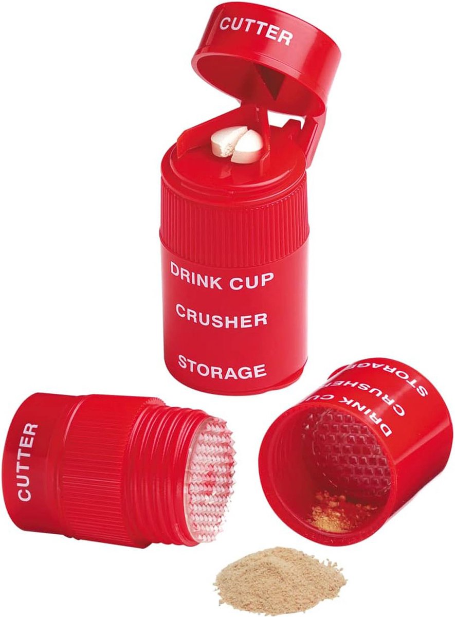 Goedkoopste ComfiCare® Pillenvergruizer - Pillensnijder - Tabletvergruizer - Tablet Vergruizer - Pillen Vergruizer - Pillenvergruizer voor Kleine en Grote Pillen - Pillensplitser - Medicijnsnijder - Tablettensplitter - Pill Crusher - Pillenmaler - Rood