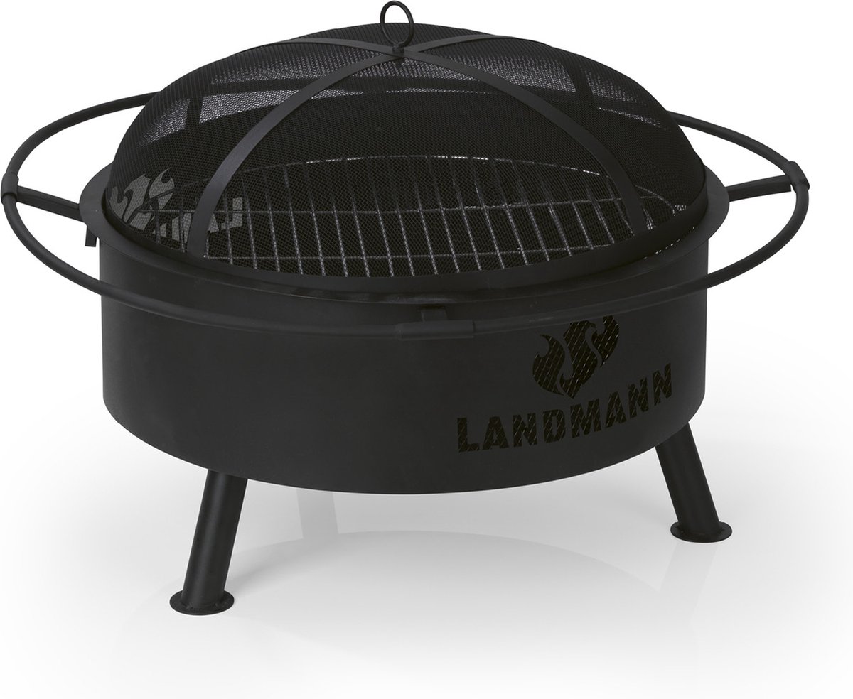 LANDMANN vuurkorf met grillrooster 78cm zwart